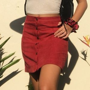 Forever 21 Burgundy Velvet Skirt